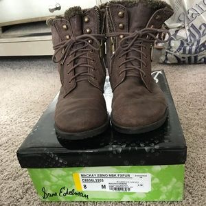 Sam Edelman Mackay boots, brown, faux fur size 8